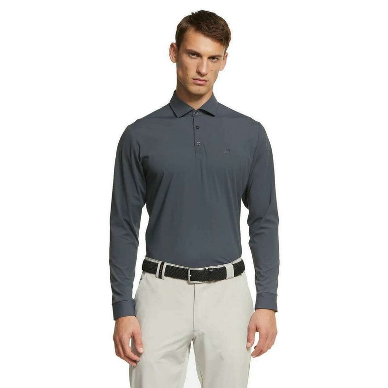 Meyer Bryson Performance Long Sleeve Polo - Charcoal Grey