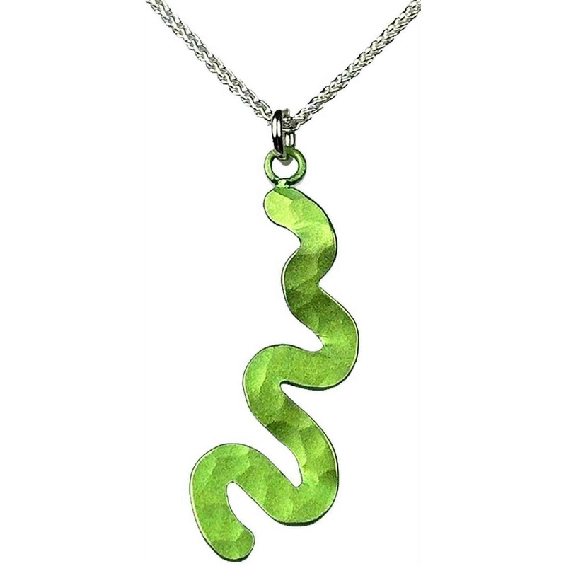 Ti2 Titanium Squiggle Pendant - Green