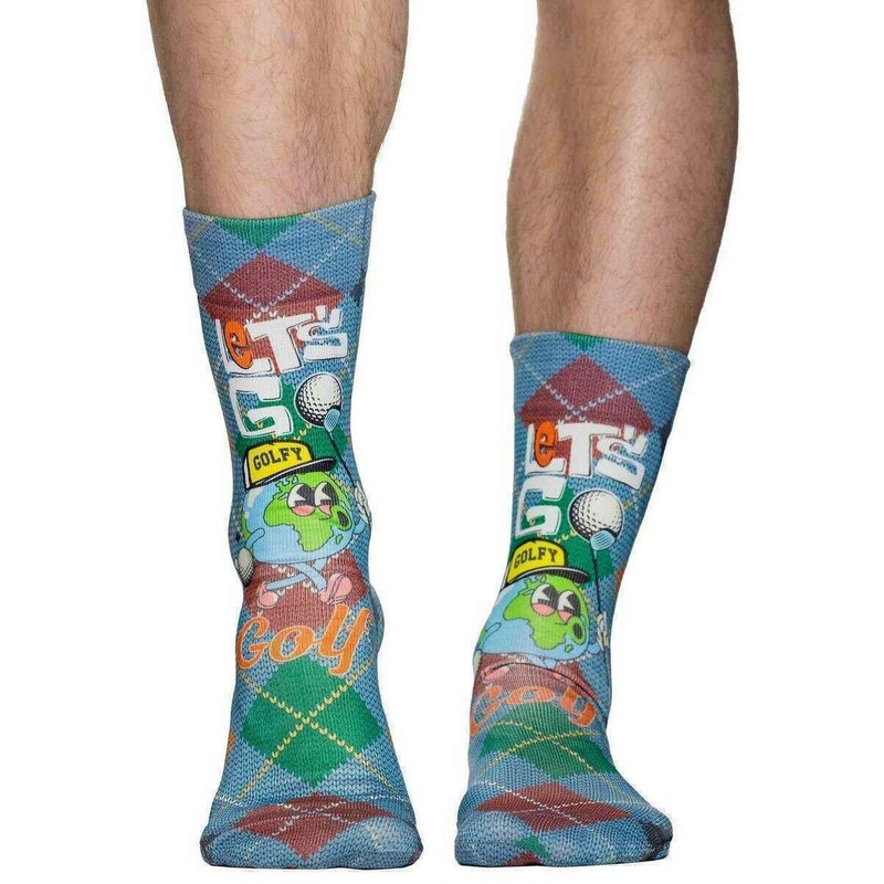 Wigglesteps Lets Golf Socks - Blue/Green/Orange
