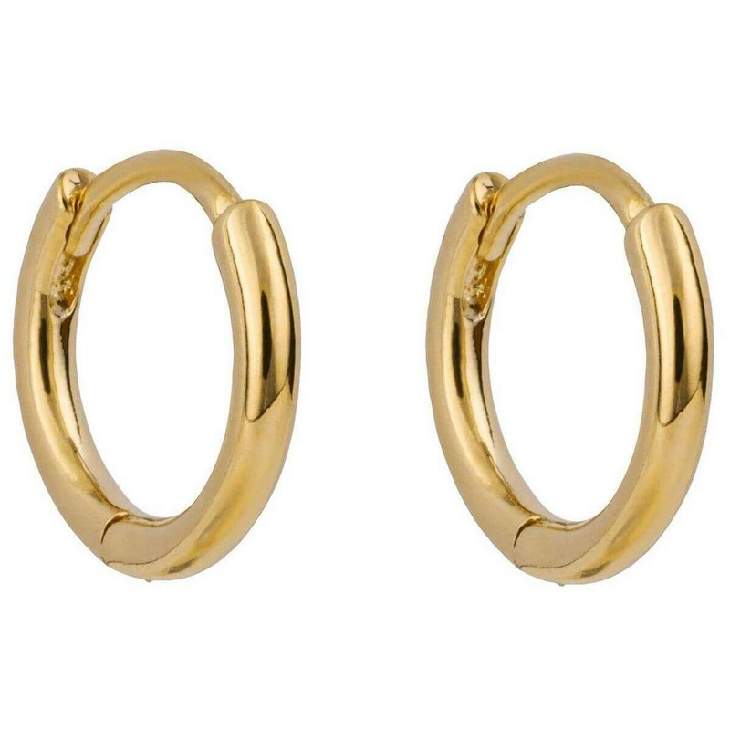 Beginnings 12mm Plain Hoop Earrings - Gold