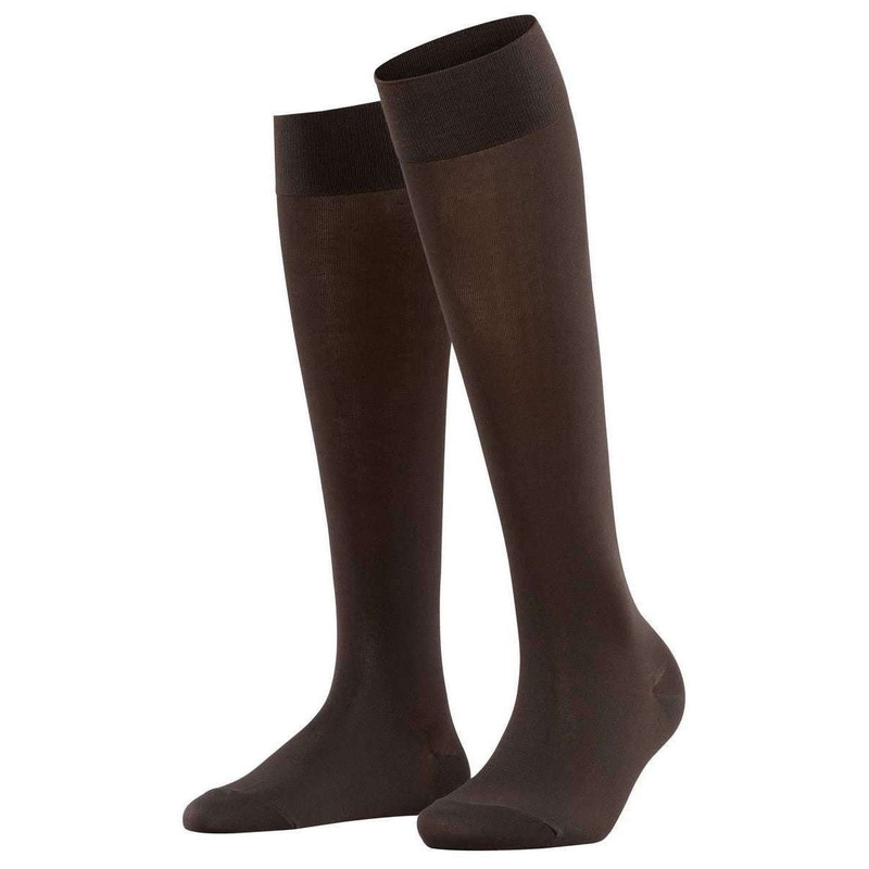 Falke Cotton Touch Knee High Socks - Dark Brown