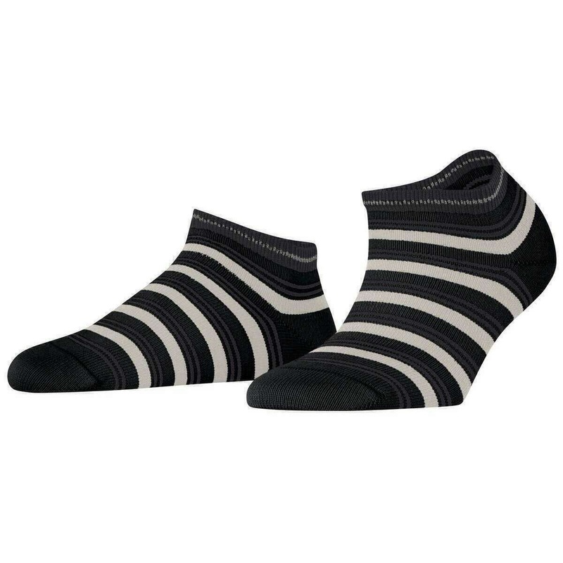 Falke Smart Stripe Sneaker Socks - Black