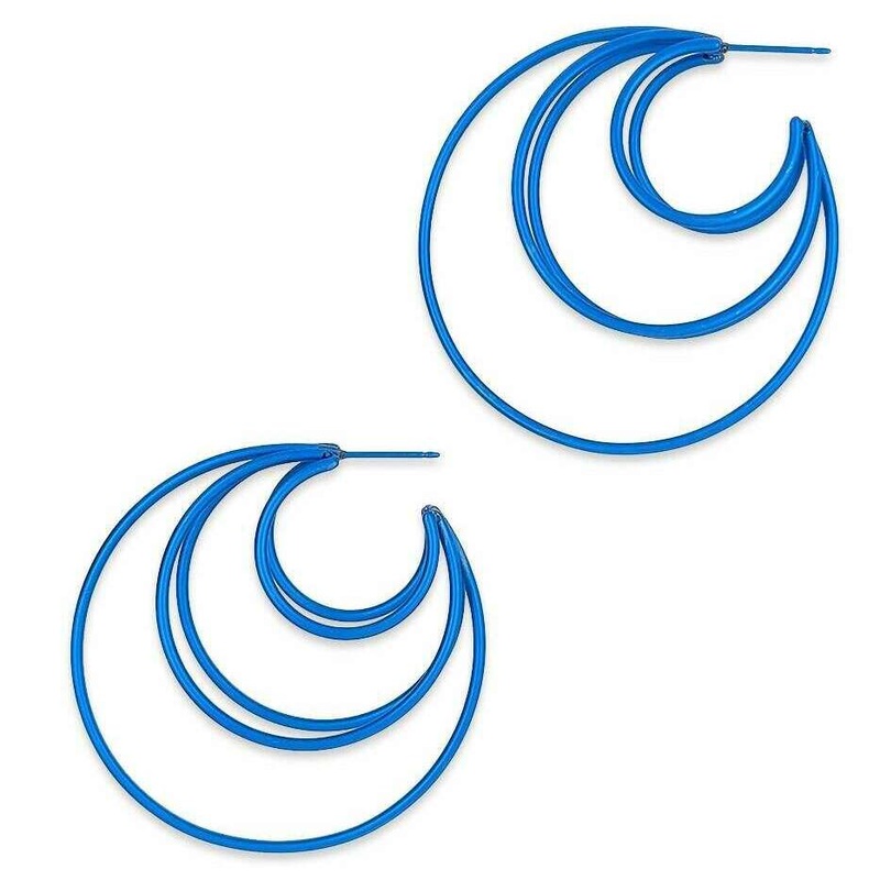 Ti2 Titanium Large Wire Fan Hoops - Dark Blue