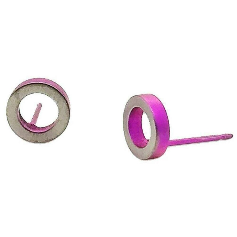 Ti2 Titanium Ringo Stud Earrings - Pink