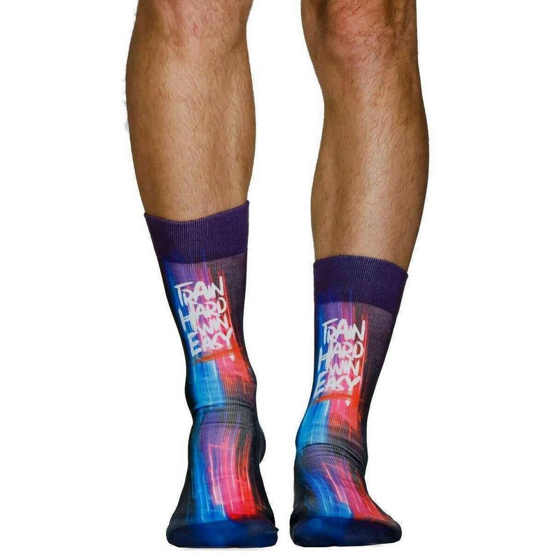 Wigglesteps Train Hard II Socks - Purple/Blue/Red