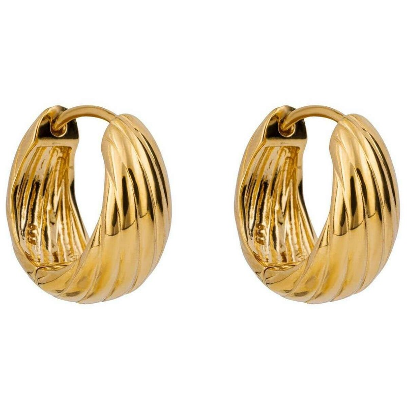 Beginnings Plain Chunky Rope Hoop Earrings - Gold