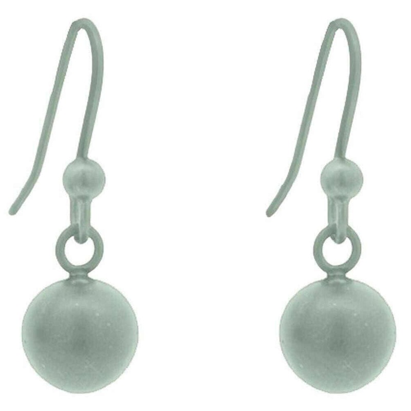 Ti2 Titanium Bead Drop Earrings - Light Green
