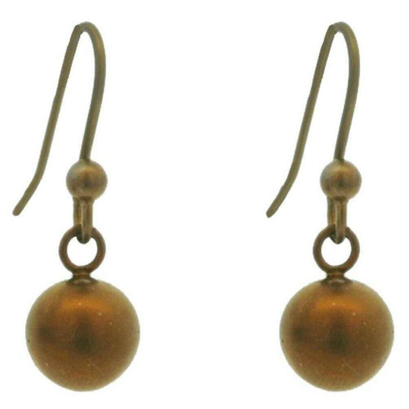 Ti2 Titanium Bead Drop Earrings - Tan