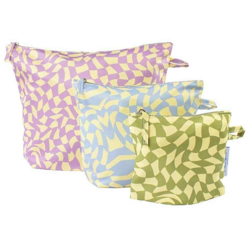 Kind Bag London Pouches - Wavy Check Purple/Blue/Green