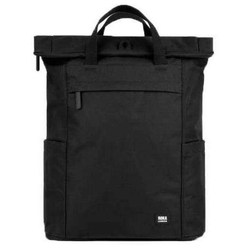 Roka Finchley A All Black Large Recycled Canvas Backpack - Ash Black