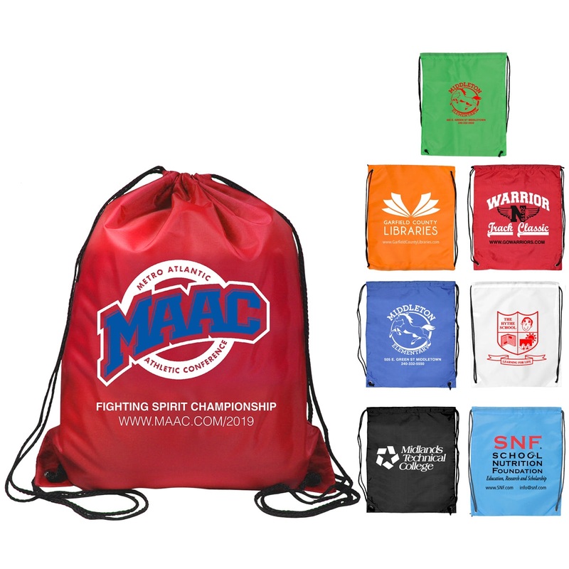 14-1/2"W x 17-1/2" H - "Ventoux" 210D Polyester Drawstring Cinch Pack Backpack