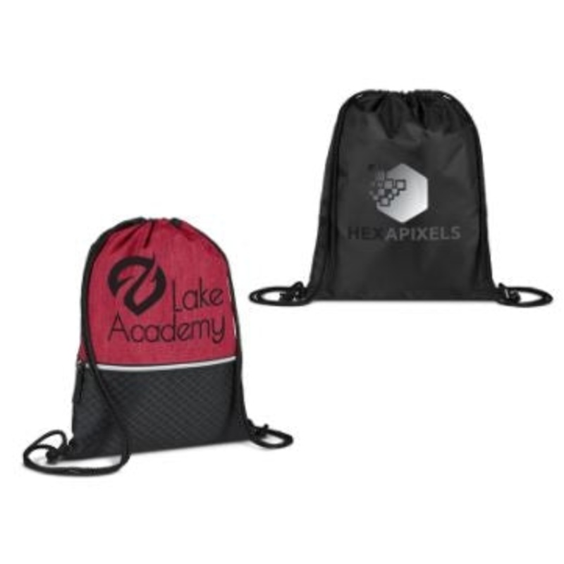 Crosshatch Heather Drawstring Backpack