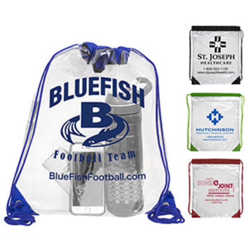 Everest Tall Clear Drawstring Cinch Pack Backpack