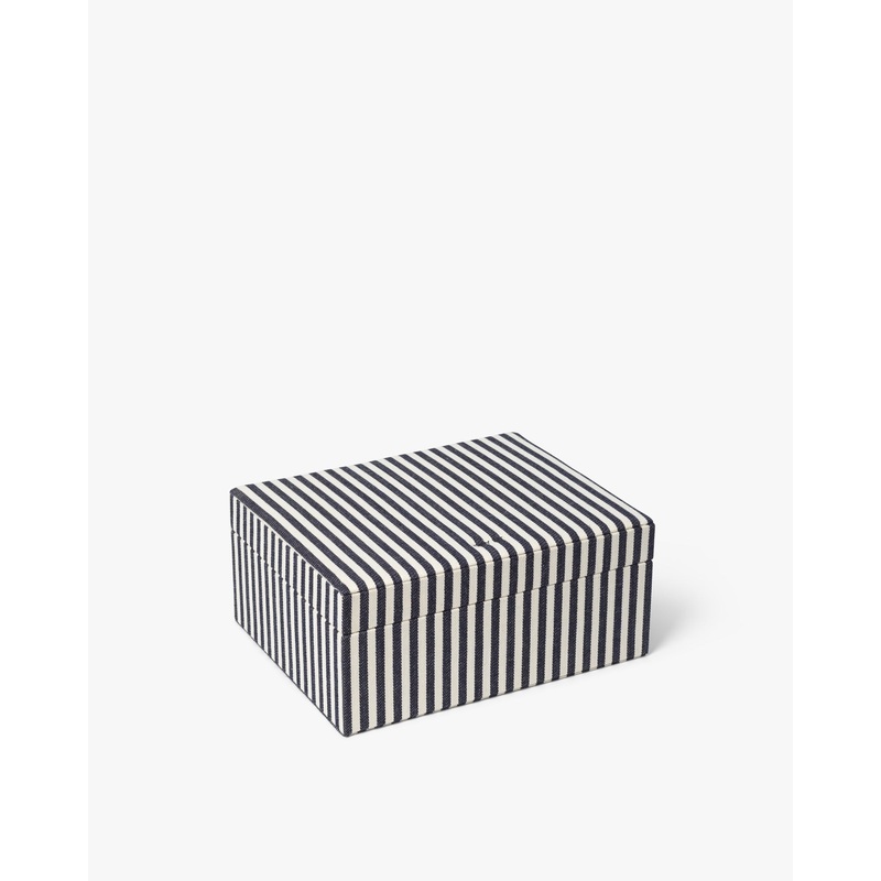Large Striped Cotton Jewellery Box