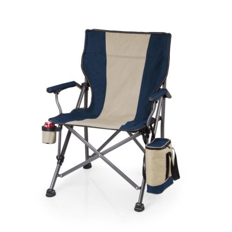 Outlander Folding Camping Chair with Cooler - Navy Blue