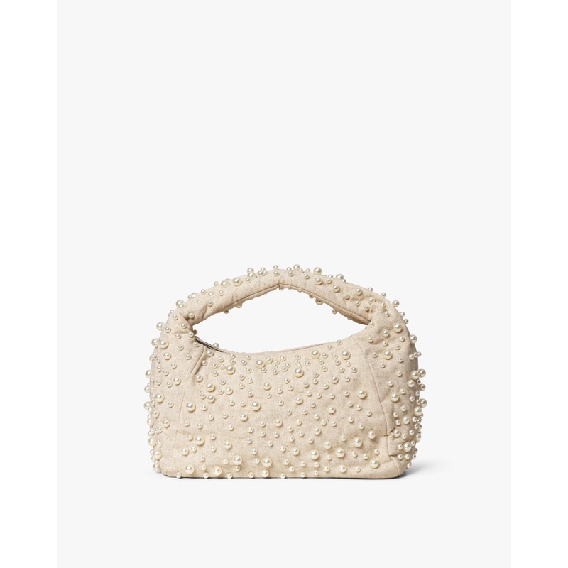 Medium Pearl Linen Hand Bag