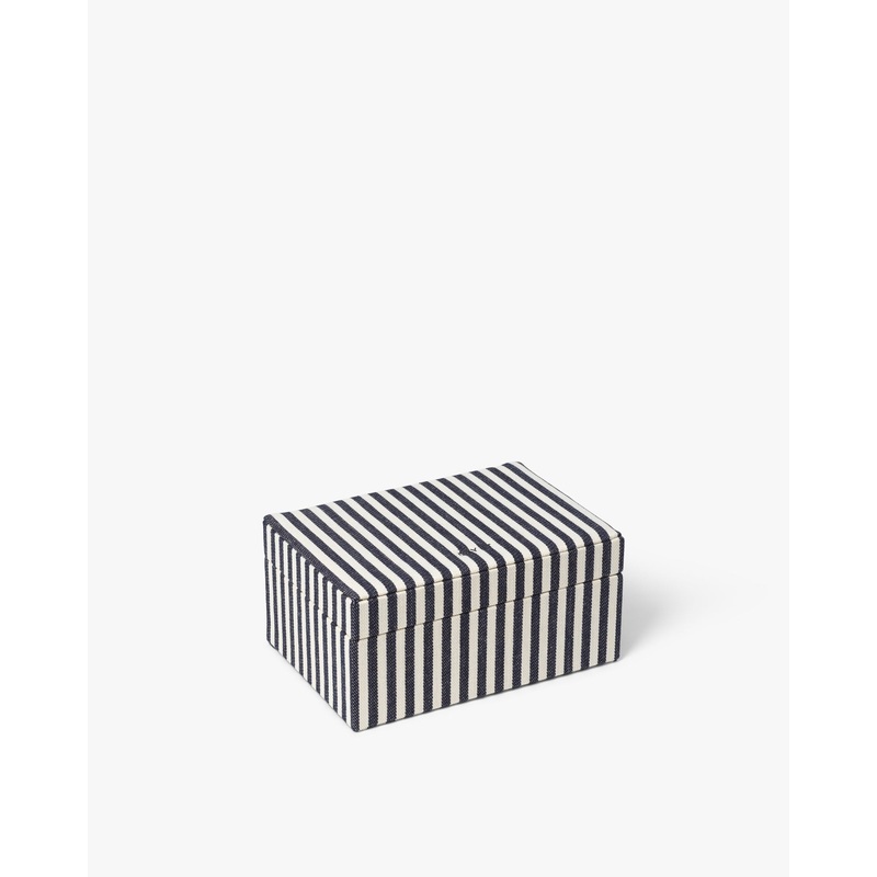 Medium Striped Cotton Jewellery Box