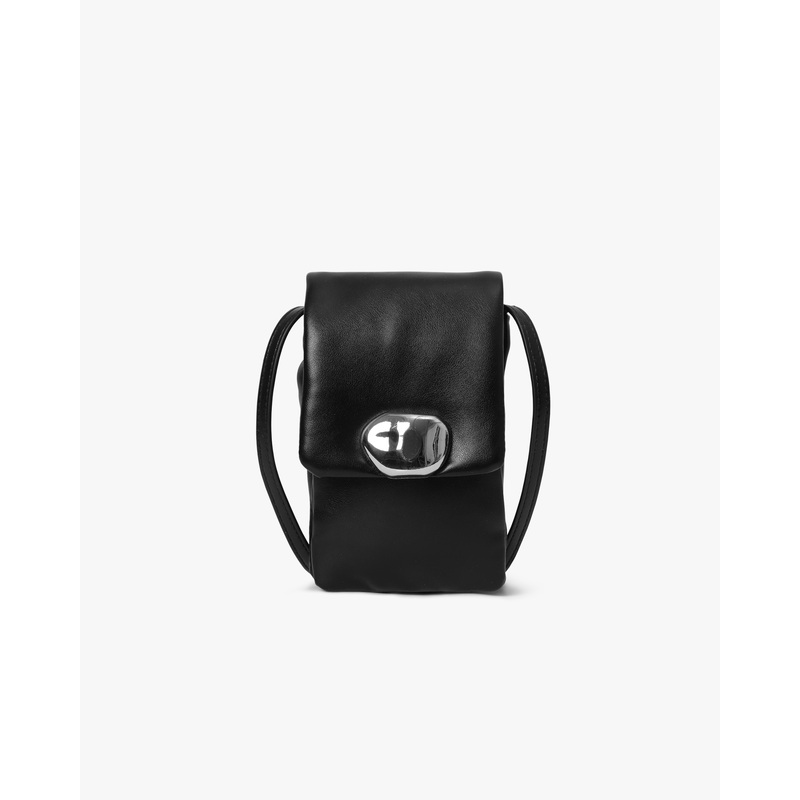 Mini Compact Faux Leather Decor Crossbody Bag