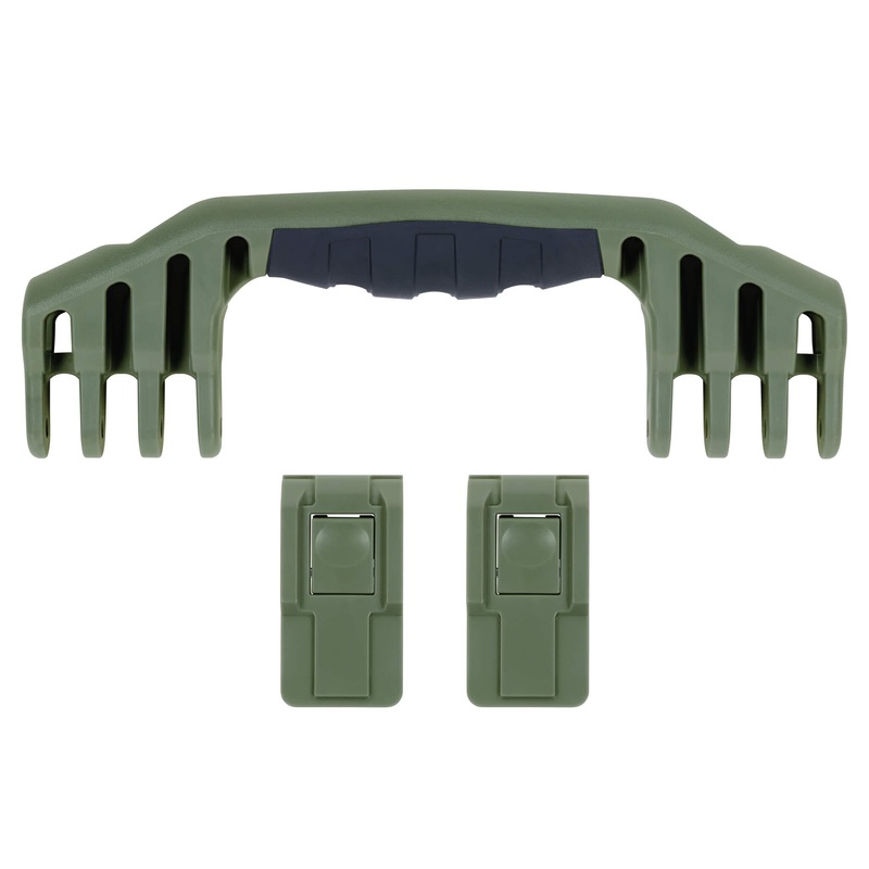 Pelican 1550 Replacement Handle & Latches, OD Green (Set of 1 Handle, 2 Push-Button Latches)