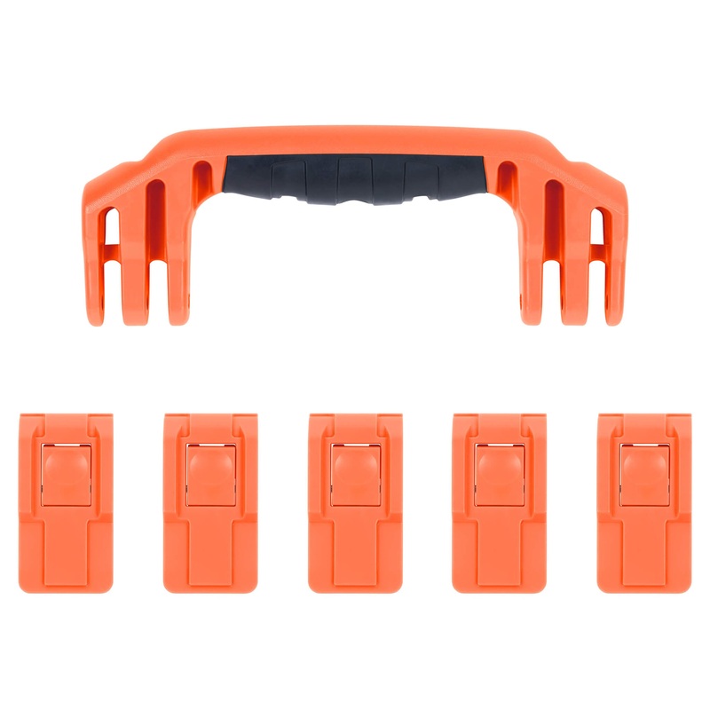 Pelican 1605 Air Replacement Handle & Latches, Orange (Set of 1 Handle, 5 Latches)