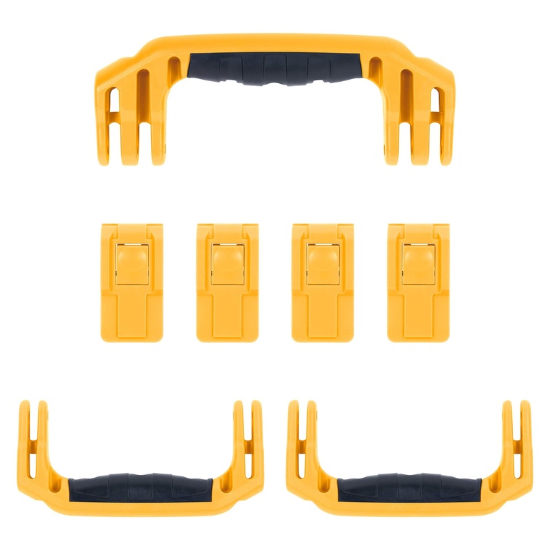 Pelican 1607 Air Replacement Handles & Latches, Yellow (Set of 3 Handles, 4 Latches)