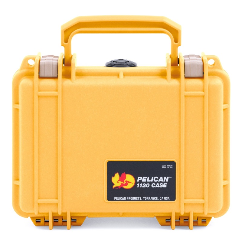 Pelican 1120 Case, Yellow with Desert Tan Latches