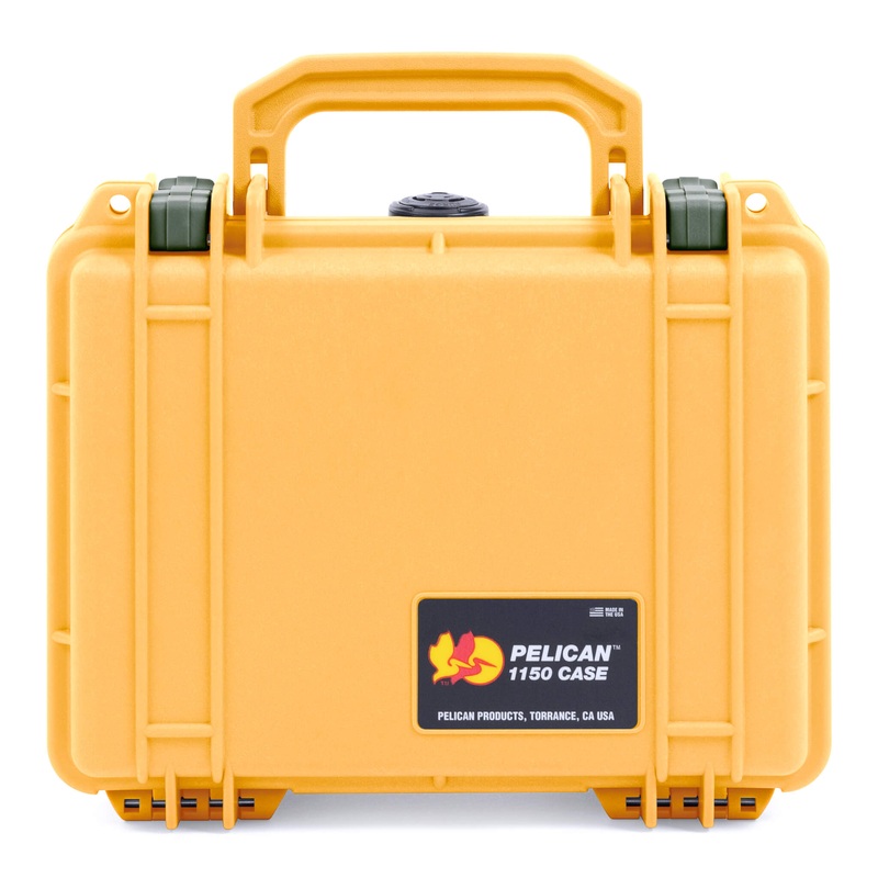 Pelican 1150 Case, Yellow with OD Green Latches