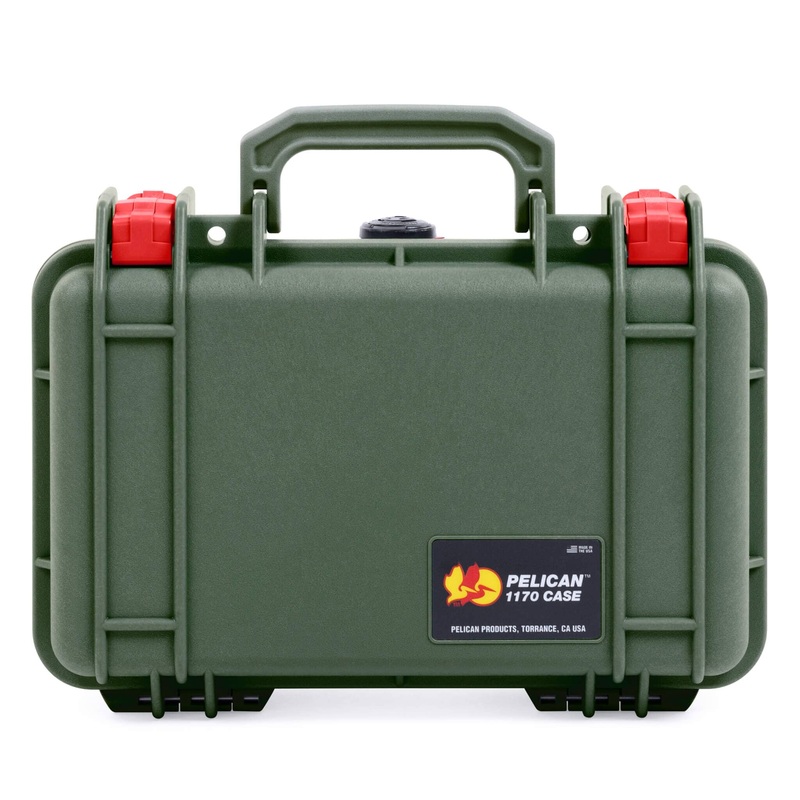 Pelican 1170 Case, OD Green with Red Latches