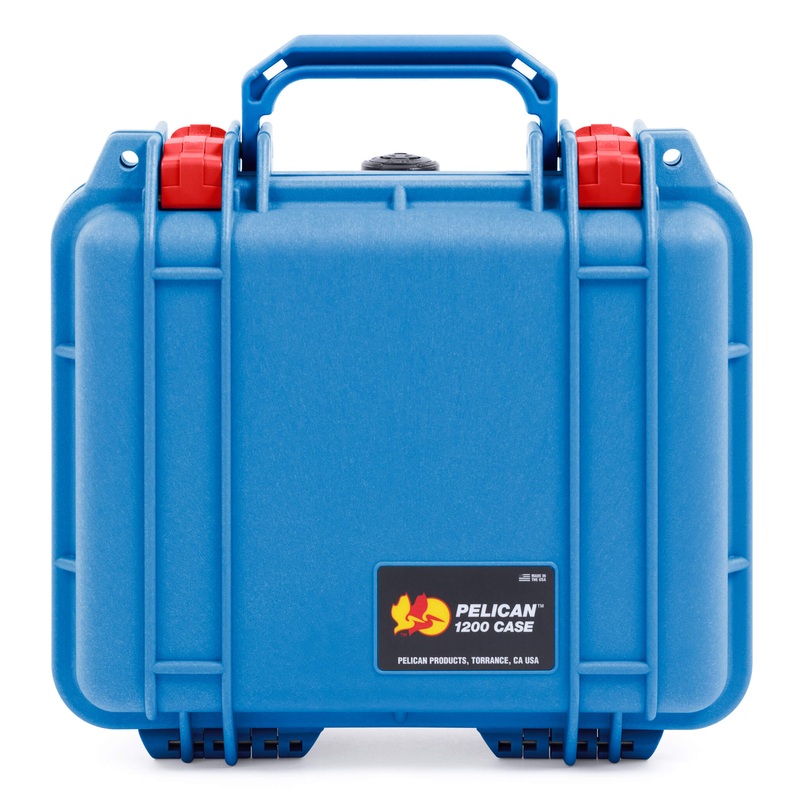 Pelican 1200 Case, Blue with Red Latches