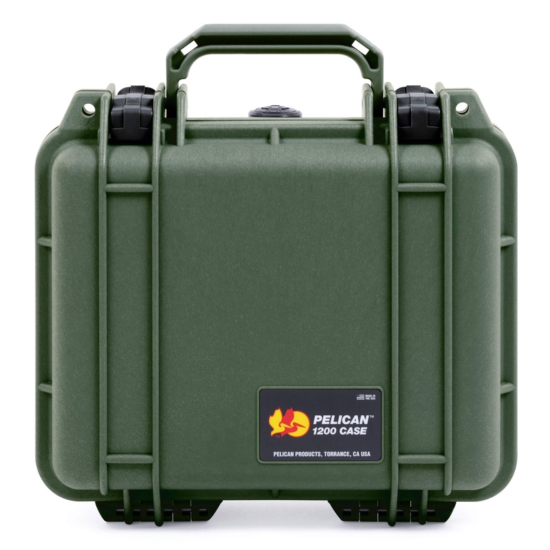Pelican 1200 Case, OD Green with Black Latches