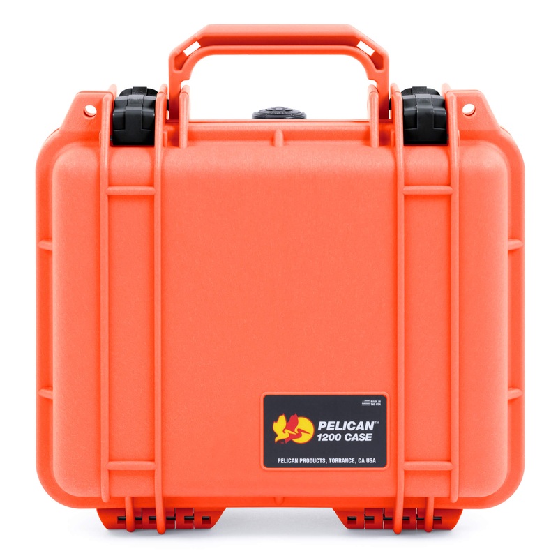 Pelican 1200 Case, Orange with Black Latches