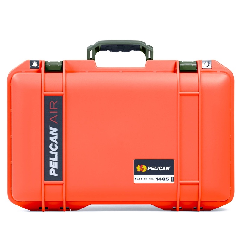 Pelican 1485 Air Case, Orange with OD Green Handle & Latches