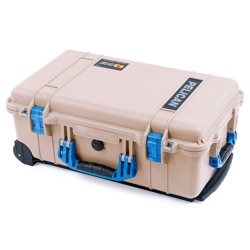 Pelican 1510 Case, Desert Tan with Blue Handles & Latches