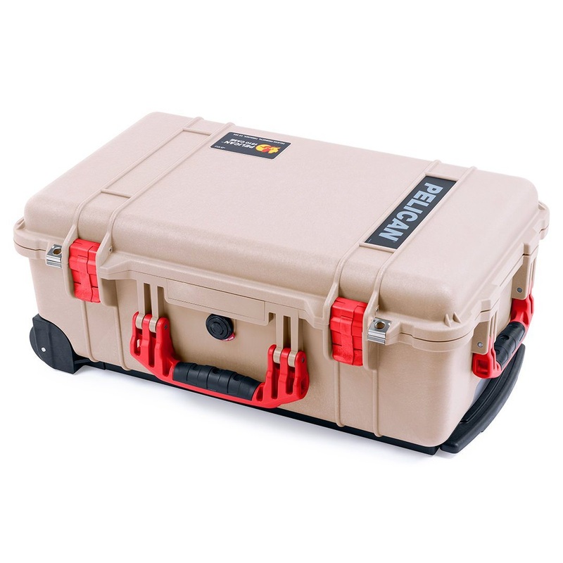 Pelican 1510 Case, Desert Tan with Red Handles & Latches