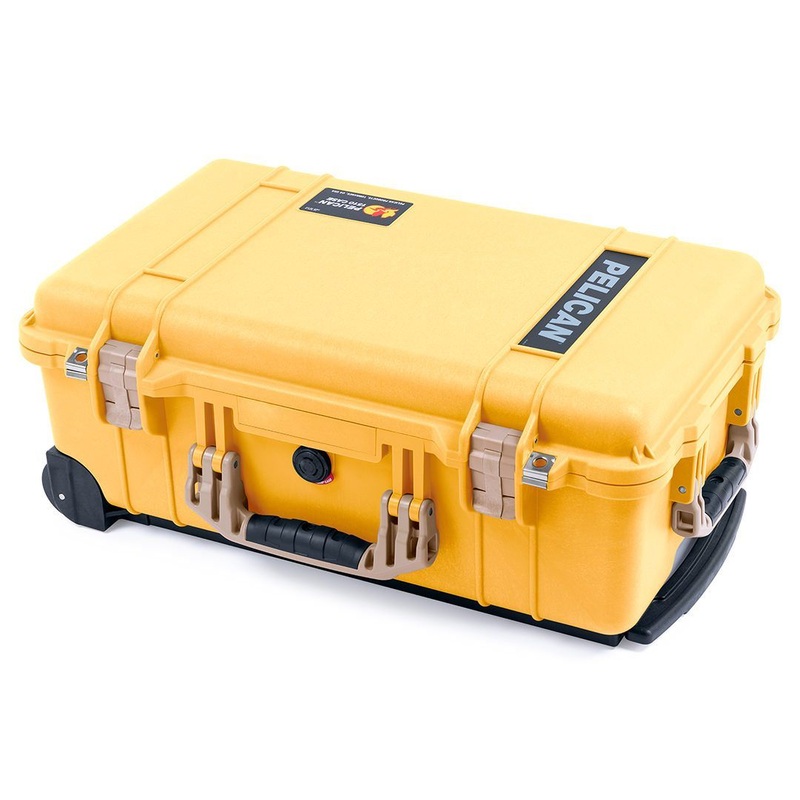 Pelican 1510 Case, Yellow with Desert Tan Handles & Latches