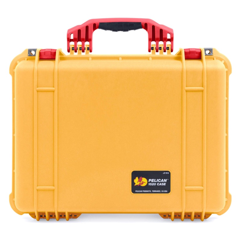 Pelican 1520 Case, Yellow with Red Handle & Latches