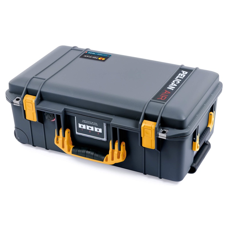 Pelican 1535 Air Case, Charcoal with Yellow Handles & Latches