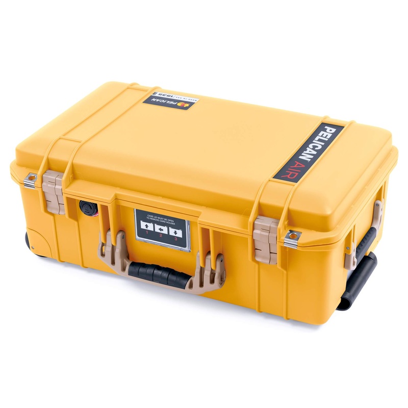 Pelican 1535 Air Case, Yellow with Desert Tan Handles & Latches