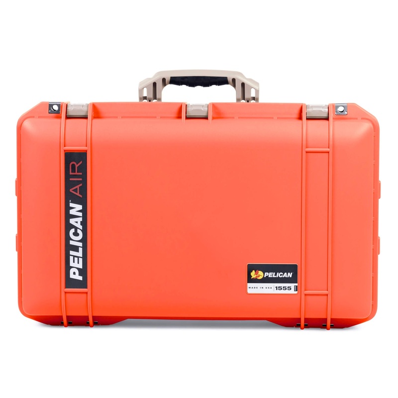 Pelican 1555 Air Case, Orange with Desert Tan Handle & Latches