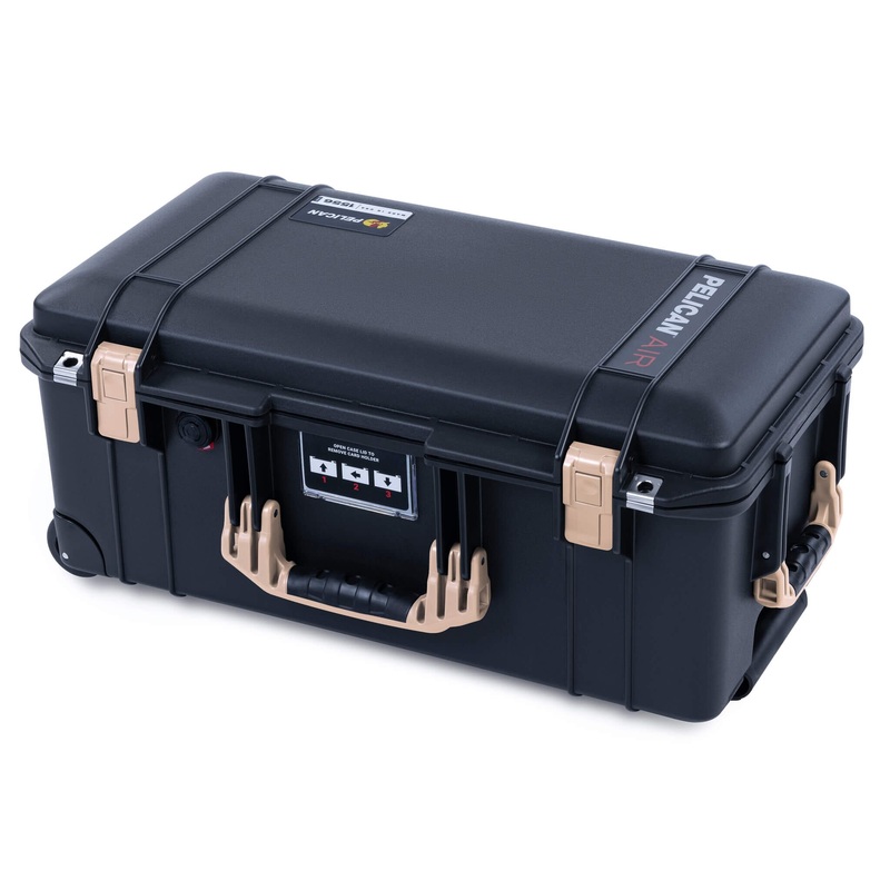 Pelican 1556 Air Case, Black with Desert Tan Handles & Latches