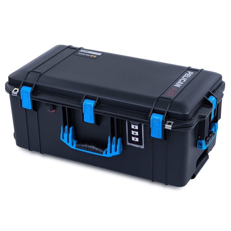 Pelican 1606 Air Case, Black with Blue Handles & Latches