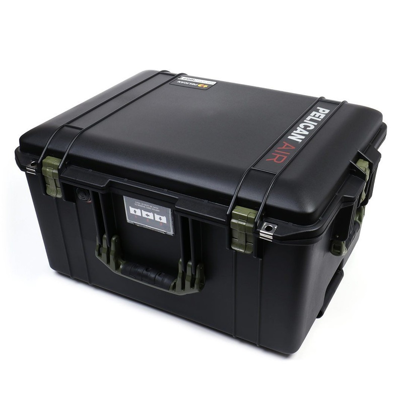 Pelican 1607 Air Case, Black with OD Green Handles & Latches