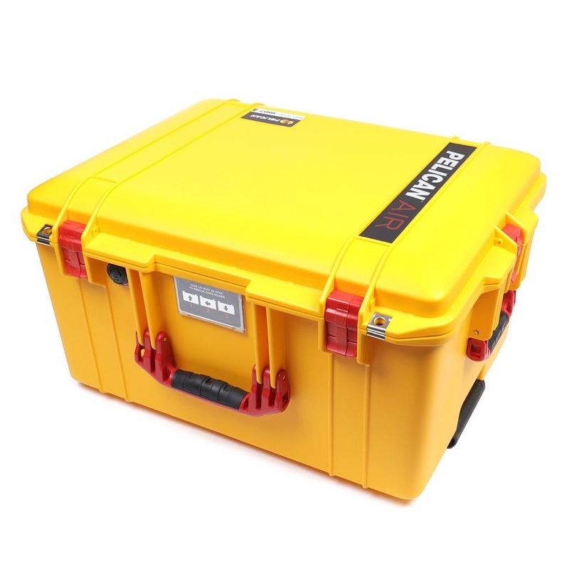 Pelican 1607 Air Case, Yellow with Red Handles & Latches