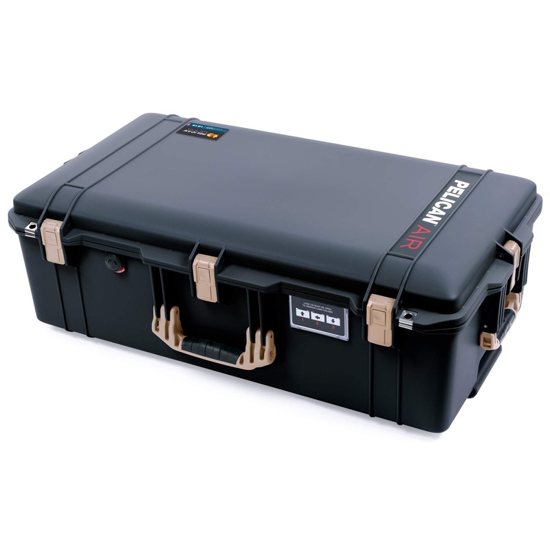 Pelican 1615 Air Case, Black with Desert Tan Handles & Latches