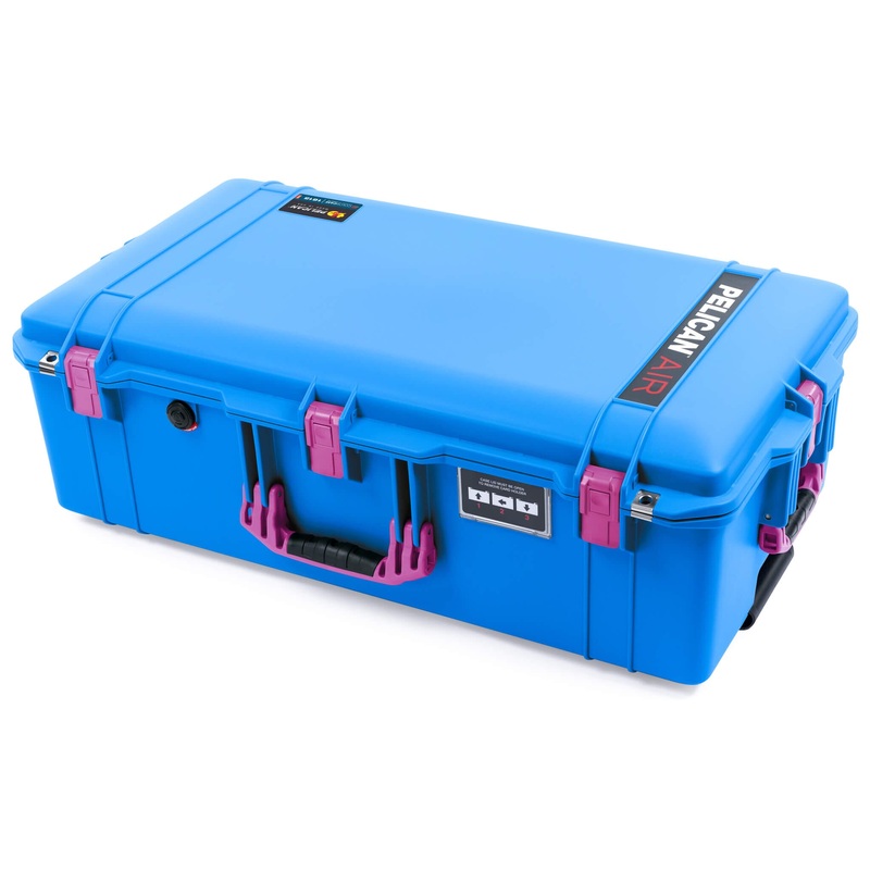 Pelican 1615 Air Case, Electric Blue with Magenta Handles & Latches