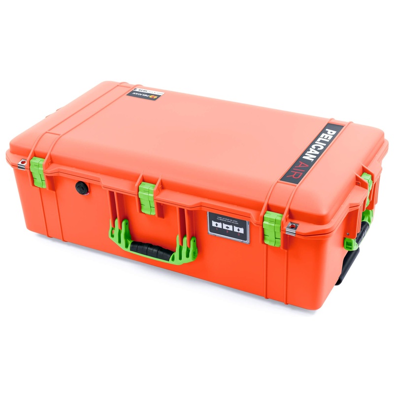 Pelican 1615 Air Case, Orange with Lime Green Handles & Latches
