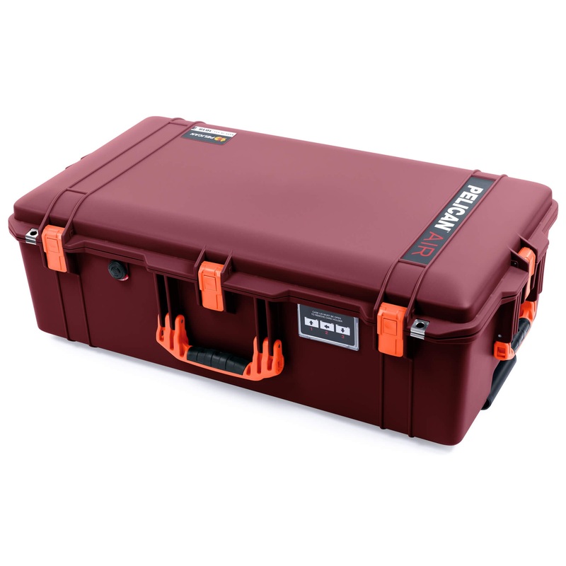 Pelican 1615 Air Case, Oxblood with Orange Handles & Latches