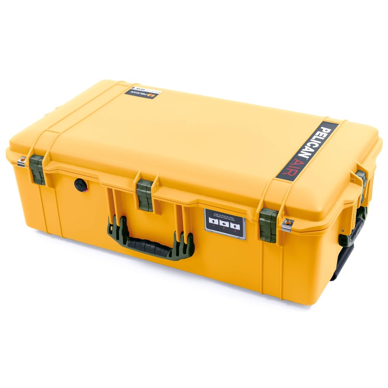 Pelican 1615 Air Case, Yellow with OD Green Handles & Latches