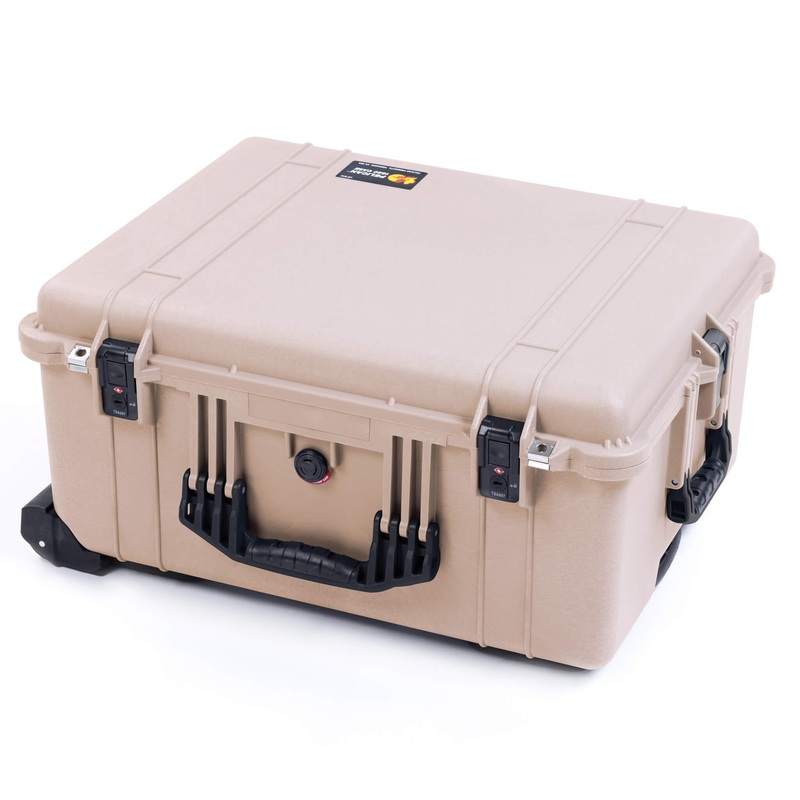 Pelican 1620 Case, Desert Tan with Black Handles & TSA Locking Latches
