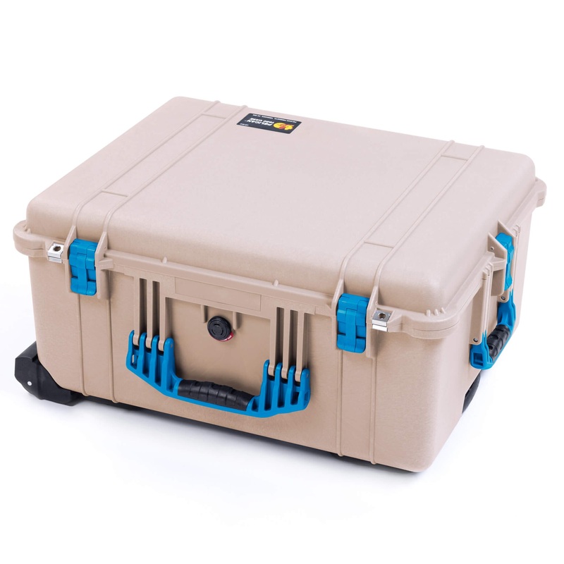 Pelican 1620 Case, Desert Tan with Blue Handles & Latches